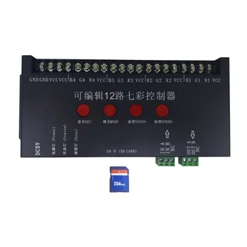 1 бр./лот DC5V-24V DIY-USB SD Карта Контролер за Програмиране на 12 пътища Симфоничен Декодер За Управление на RGB пълноцветен полосовых Модули