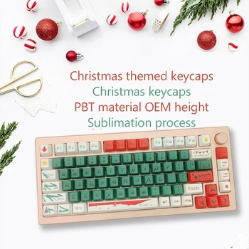 123 Клавишите PBT Keycap БОЯДИСВАТ-SUB XDA Английски OEM Височина Персонализирани Капачки За Ключове На Коледна Тема Подарък САМ Детска Механична Клавиатура