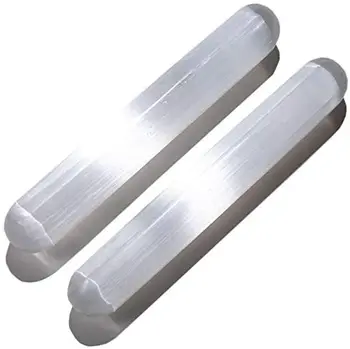 2 бр Селенитовая пръчка с лечебен и успокояващ ефект - Высокоэнергетический кристал, използван за почистване и защита