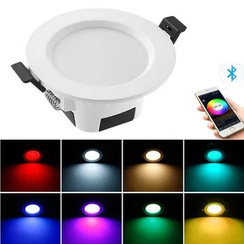 5 W 9 W 1X RGB Топло Студено Бяло Взаимозаменяеми Led Тавана Лампа С Подсветка, Bluetooth Мрежа Приложение/Гласова Група Контролер Таймер-Слаби