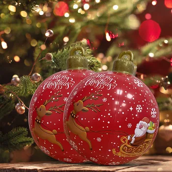 60 см Коледен PVC Надуваема Играчка Топка насладете се на Коледната Атмосфера Топки Празнични Аксесоари Вечерни Подпори Оформлението на Сцената за Прозорци, Стълбищни Парапети