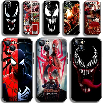 Marvel Venom Спайдърмен Калъф За Телефон iPhone 13 12 Pro Max Mini 11 Pro X XR XS Max 6 6S 7 8 Plus Se2 Funda Пълна Защита Мек