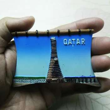 QIQIPP Катар Туристически Сувенир Ръчно изработени Рисувани Изделия Магнитен Магнит За Хладилник