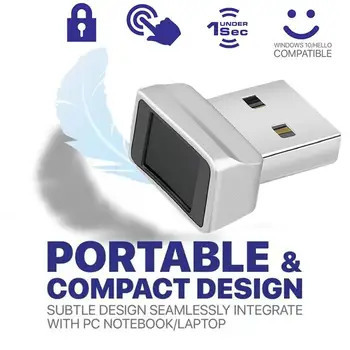 USB Модул, четец за пръстови отпечатъци за Windows 7, 8, 10, 11 Здравейте, Биометричен скенер, Заключване За Лаптопи и КОМПЮТРИ За Google / eBay /Twitter