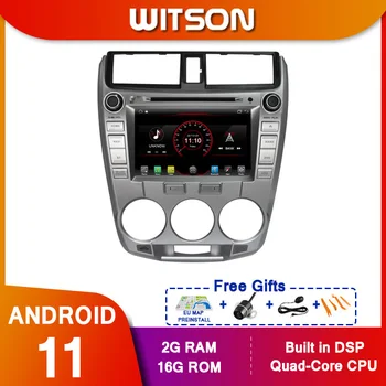 WITSON Автомобилен Мултимедиен Плейър, Стерео Радио GPS DVD Навигация Android Екран на Android 11 За HONDA CITY 2008-2012 Ръчно Air