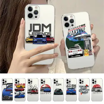 Калъф За телефон Car eat sleep JDM За iPhone 14 13 12 11 Pro Max Mini X Xs XR 6 7 8 Plus SE 2020 Прозрачен Калъф