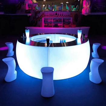Модерен дизайн 7 цветни светлини Открит лек бар маса, гардероб Прост кръгла маса креативна лека мебели за бар маса костюм