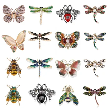 Модни Брошки-Пеперуди За Жени, Идеален Кристал, Кристални Игли За Хиджаба, Брошки За Коледни Подаръци