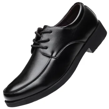 Нов Holfred Terse Класически Официално Случайни, Изкуствена Кожа Черен На Цвят За Мъжете Бизнес Булчински Обувки Дантела Костюми Дишащи Обувки В Стил Ретро 930