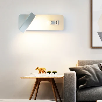 НОВ вътрешен завъртане на ключа/led монтиран на стената лампа с потъмняване, стилен с превключвател и USB, монтиран на стената лампа, лампа за коридора, монтиран на стената лампа за преминаване на