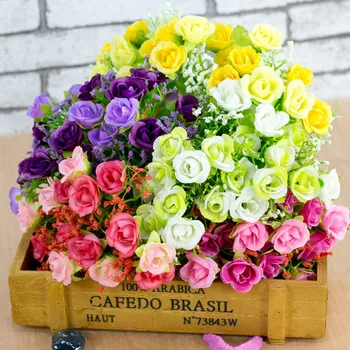 продажба на едро на 21 корона изкуствени цветя диамант розата е цветето на Корейски стил на селските райони, Фалшиви Цветя сам за Домашно Сватбена Декорация в помещението