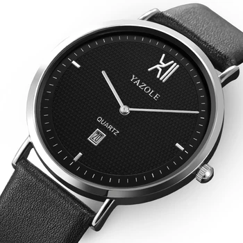 Прости водоустойчив мъжки кварцов часовник YAZOLE тънки тенденция спортни часовници с модата